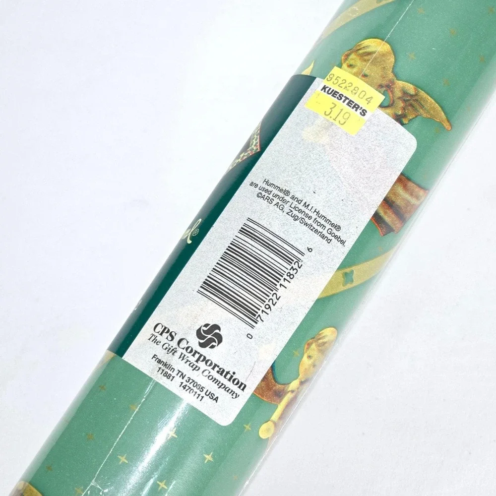 M. J. Hummel Christmas Wrapping Paper 40 sq ft Vintage 1993 Flying Angels Sealed